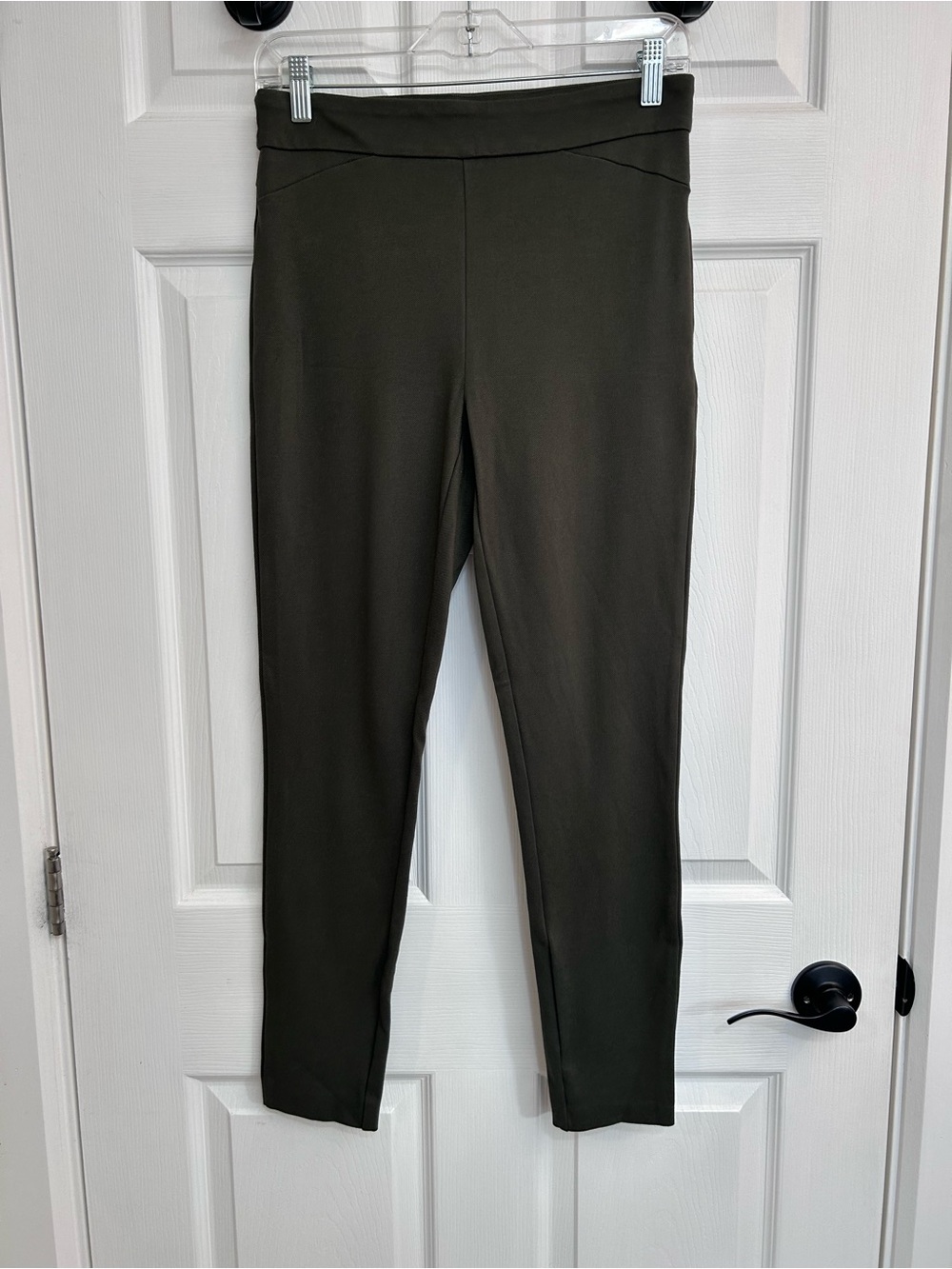 Olive Slim Stretch Ponte Skinny Pants